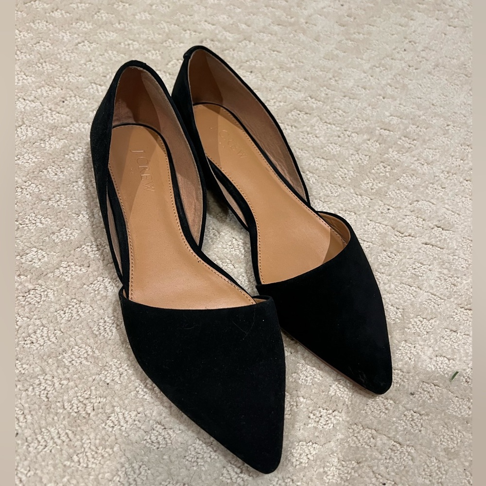 JCREW  Zoe sueded d'Orsay flats black size 7